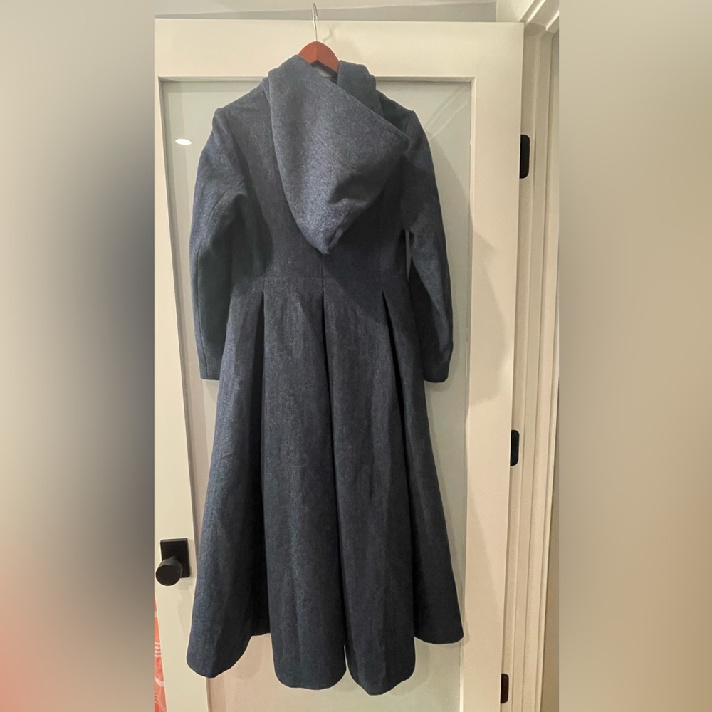Linennaive My Fair Lady 26 Hooded Wool Coat size medium in Starry Blue NWT - Picture 5 of 8